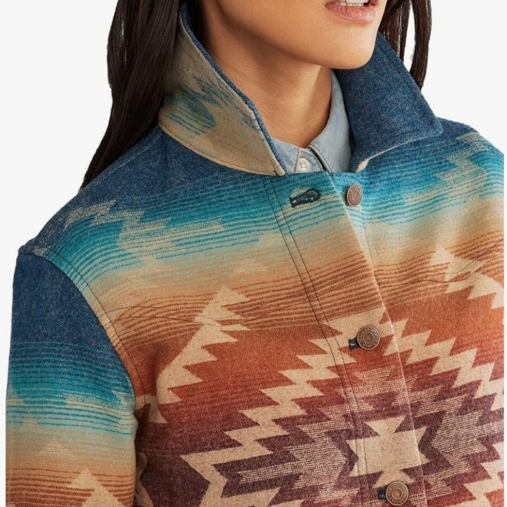 Pendleton Blue and Brown Southwestern Aztec Jacket - Picture 4 of 6